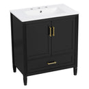 Elegant Fluted Bathroom Vanity With Sink, Soft Close Doors & Drawer by HouseOfZazla