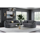 Lorraine - 2 Piece Upholstered Sofa Set With Tufting Trim - Dark Gray