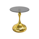 Modern Minimalist Coffee Table With Steel Legs And Tempered Glass Top