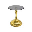 Modern Minimalist Coffee Table With Steel Legs And Tempered Glass Top