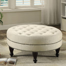 Oatmeal Cocktail Ottoman - Beige by HouseOfZazla
