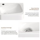 Wall Mounted Rectangle Vessel Sink With Faucet & Drain - Milk White by HouseOfZazla