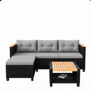 L-Shaped Patio Set With Cushions And Storage Table by HouseOfZazla