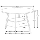 Arunda Yukon - Round Counter Height Dining Table With Pedestal Base And Built In Drawer - Oak