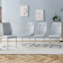 Modern Dining Chairs With Padded Seat, Metal Legs