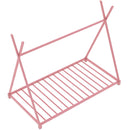 Metal House Platform Bed With Triangle Structure, Low Profile Design