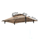 8x5Ft Grill Gazebo Replacement Canopy, Double Tiered BBQ Tent Roof Top Cover, Beige by HouseOfZazla