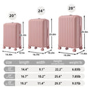 20" / 24" / 28" 3 Pieces / Set Spinner Wheel Luggage, Carry On Suitcase, With Cup Holder & USB Port & Phone Holder by HouseOfZazla