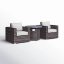 Rattan Patio Set With Comfortable Cushions And Fire Pit by HouseOfZazla