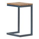 C Shaped End Table With Iron Base And Fir Wood Top by HouseOfZazla