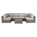Seating Set With Cushions Handcrafted Wicker Design