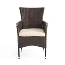Clementine Outdoor Multibrown PE Wicker Dining Chairs (Set of 2) by HouseOfZazla