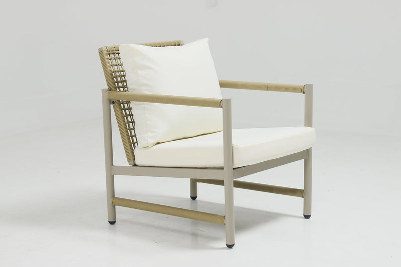 4 Pieces Patio Furniture Set, PE Rattan Wicker 4 Pcs Outdoor Sofa Set w/Washable Cushion and Tempered Glass Tabletop, Conversation Furniture for Garden Poolside Balcony