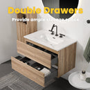 Gloria 30" Wall Mounted Rough Oak Bathroom Vanity by HouseOfZazla