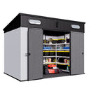10 Ft. W X 7 Ft. D Plastic Storage Shed With Floor - Black / Gray by HouseOfZazla