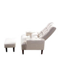 Living Room Sofa Single Chair And Ottoman, Modern Multi-Function Fabric Living Room Sofa Lounge Chair Bed And Stool. Soft Leisure Single Chair Adjustable Into 5 Angles With Sofa Bed by HouseOfZazla