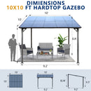 Wall Mounted Outdoor Pergola Gazebo, Heavy Duty Metal Awning With Roof