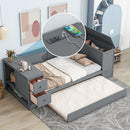 Daybed With Storage Arms, Trundle And Charging Station by HouseOfZazla