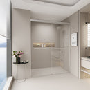 Double Sliding Shower Door, Semi-Frameless Bypass Bathroom Sliding Door With 1/4" (6 Mm) Tempered Glass For Walk-In Shower by HouseOfZazla