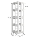 4 Tier All Steel Rotating Bookshelf With 360° Wheels, Large Size Sturdy & Spacious Book Rack, New Style Bookshelf - White by HouseOfZazla