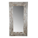 Full Length Rectangle Floor Mirror With Distressed Wood Frame - Brown by HouseOfZazla