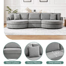 Modern 3 Seater Upholstered Sofa With Curved Design by HouseOfZazla