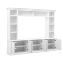 TV Stand With Bookcase, Storage Cabinet With 3 Adjustable Shelves, Living Room Entertainment Center - White by HouseOfZazla