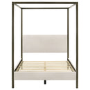 Monroe Upholstered Queen Canopy Bed Vanilla