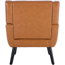 Modern Soft Leather Material Ergonomics Accent Chair Living Room Chair Bedroom Chair Home Chair With Black Legs For Indoor Home-Light Brown PU