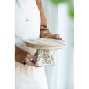 Cake Stand, Cake Plate With Magnesium Base - Cream / Brown by Unique Piece Furniture