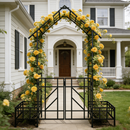 Metal Garden Arch with Gate and Planter for Climbing Plants by HouseOfZazla