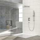 Wall Mounted Shower System With Adjustable Slide Bar And Rough In Valve, 12" Square Design - Brushed Nickel by HouseOfZazla