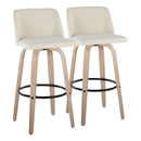 Toriano - Contemporary Fixed Height Barstool Swivel And Round Footrest (Set of 2) by Unique Piece Furniture