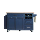 51.54" Rolling Kitchen Island Cart with Drop-Leaf