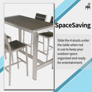 All aluminum bar counter and bar chair set for Patio Garden Outdoor