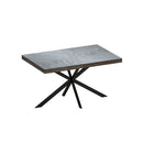 Rectangular Stretch Dining Table With 4 Chairs - Black / Gray