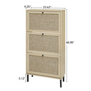 Modern Rattan 3 Door Shoe Rack Cabinet For Entryway by Unique Piece Furniture