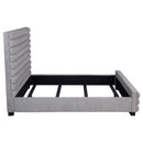 Queen Bed With Textured, And Tufted Headboard - Gray by HouseOfZazla