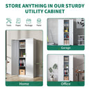 Heavy Metal Garage Storage Cabinet With Locking Doors, Steel, Adjustable Shelves