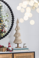 Fringes Embellished Cone With Wooden Base