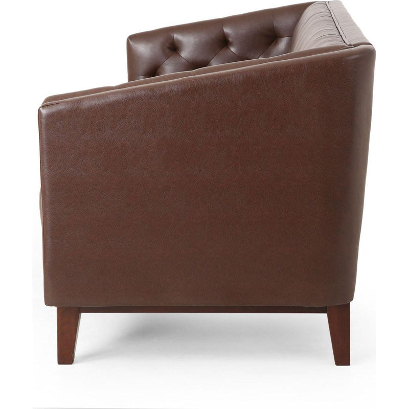 81" PU Sofa,Tufted Back,Solid Wood legs,Living Room and Study