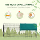 73" Small Animal Playpen, Pet Playpen Yard Fence for Rabbits, Chicken, Chinchillas with Roof for Indoor & Outdoor, Green