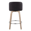 Toriano - Modern Design Fixed Height Counter Stool With Swivel With Round Footrest (Set of 2) by HouseOfZazla