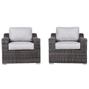 Modern Patio Chair With Cushions (Set of 2) - Brown by HouseOfZazla