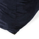 Allea - Velveteen Bean Bag Chair With Armrests - Midnight Blue by HouseOfZazla