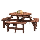 8 Person Wooden Picnic Table Outdoor Camping Dining Table with Seat by HouseOfZazla