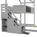 House Style Bunk Bed With Storage Staircase And board by HouseOfZazla