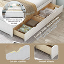 Platform Bed With Bookcase Headboard, Built-In Downlight, Charging Station, And 2 Side Drawers by HouseOfZazla