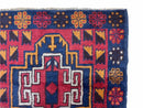 3 X 4.3 Vintage Handmade Tribal Wool Rug Balouch Rug Afghan Rug Red Blue Nice