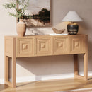 Geometric Carved Console Table With 3 Soft Close Drawers by HouseOfZazla